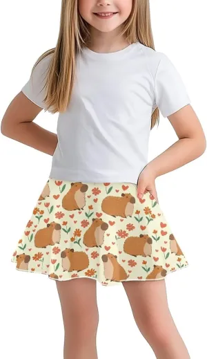 Summer Girls Athletic Skirts Built in Shorts with Pocket Skorts for School/Party 5-14 Years Old