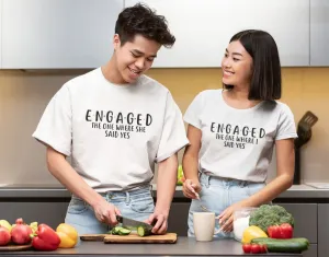 The One Where She & I Said Yes - Engagement Matching Set, Wedding Gift Outfit, Honeymoon Duo Wear