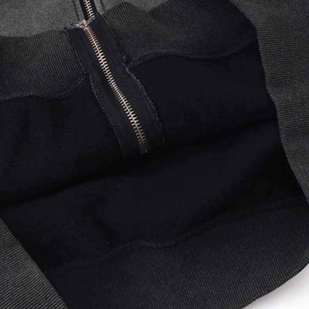 Vintage Black Cotton Washed Mask Hoodie