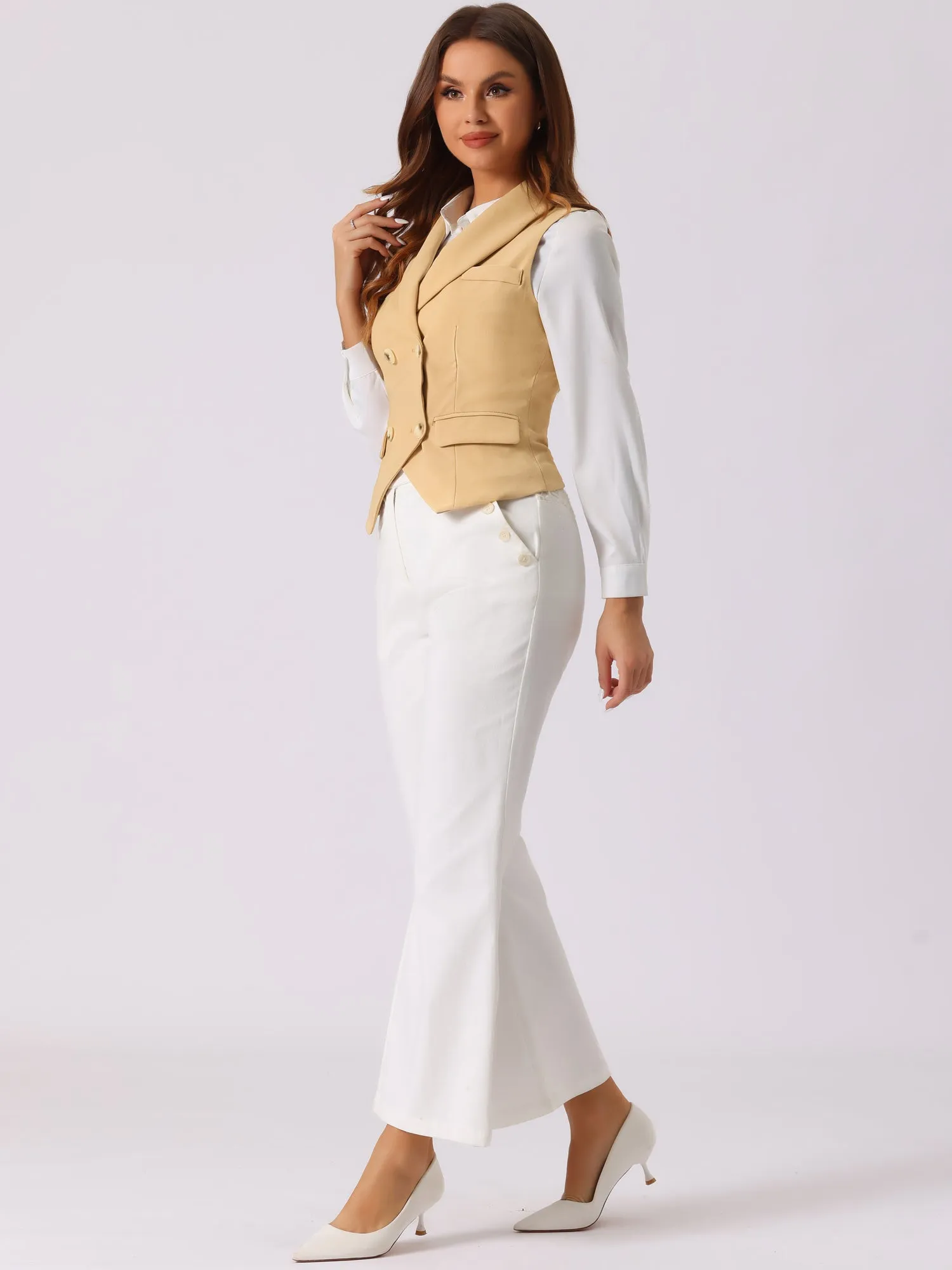 Waistcoat Lapel Collar Dressy Versatile Racerback Suit Vest