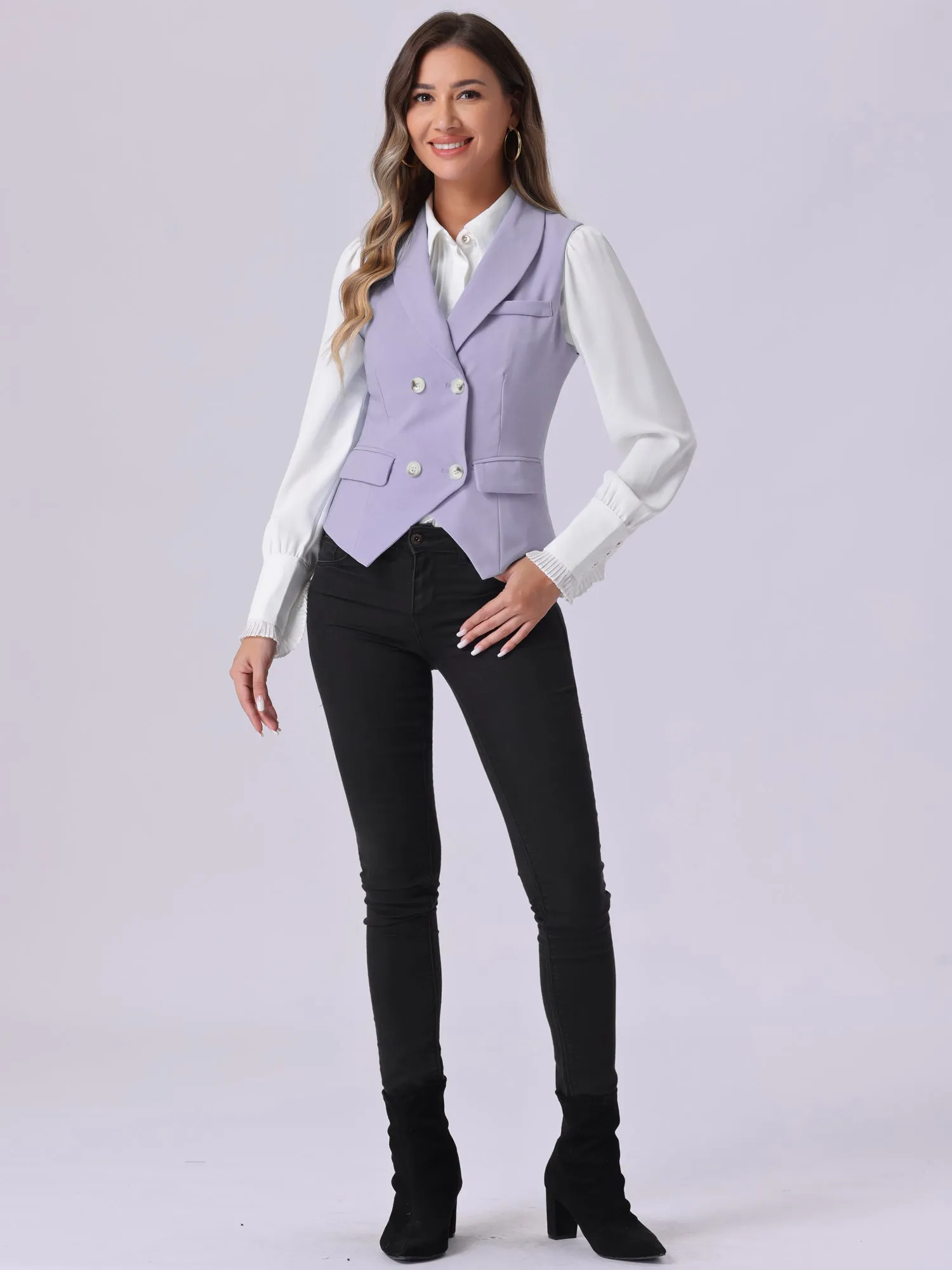 Waistcoat Lapel Collar Dressy Versatile Racerback Suit Vest