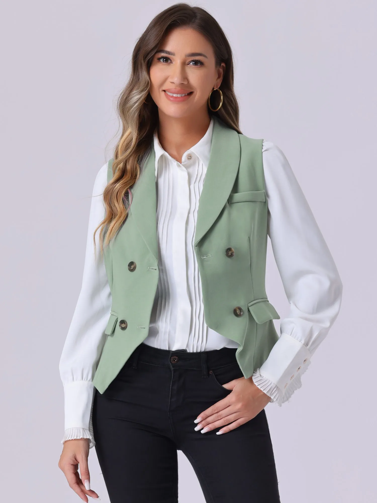 Waistcoat Lapel Collar Dressy Versatile Racerback Suit Vest