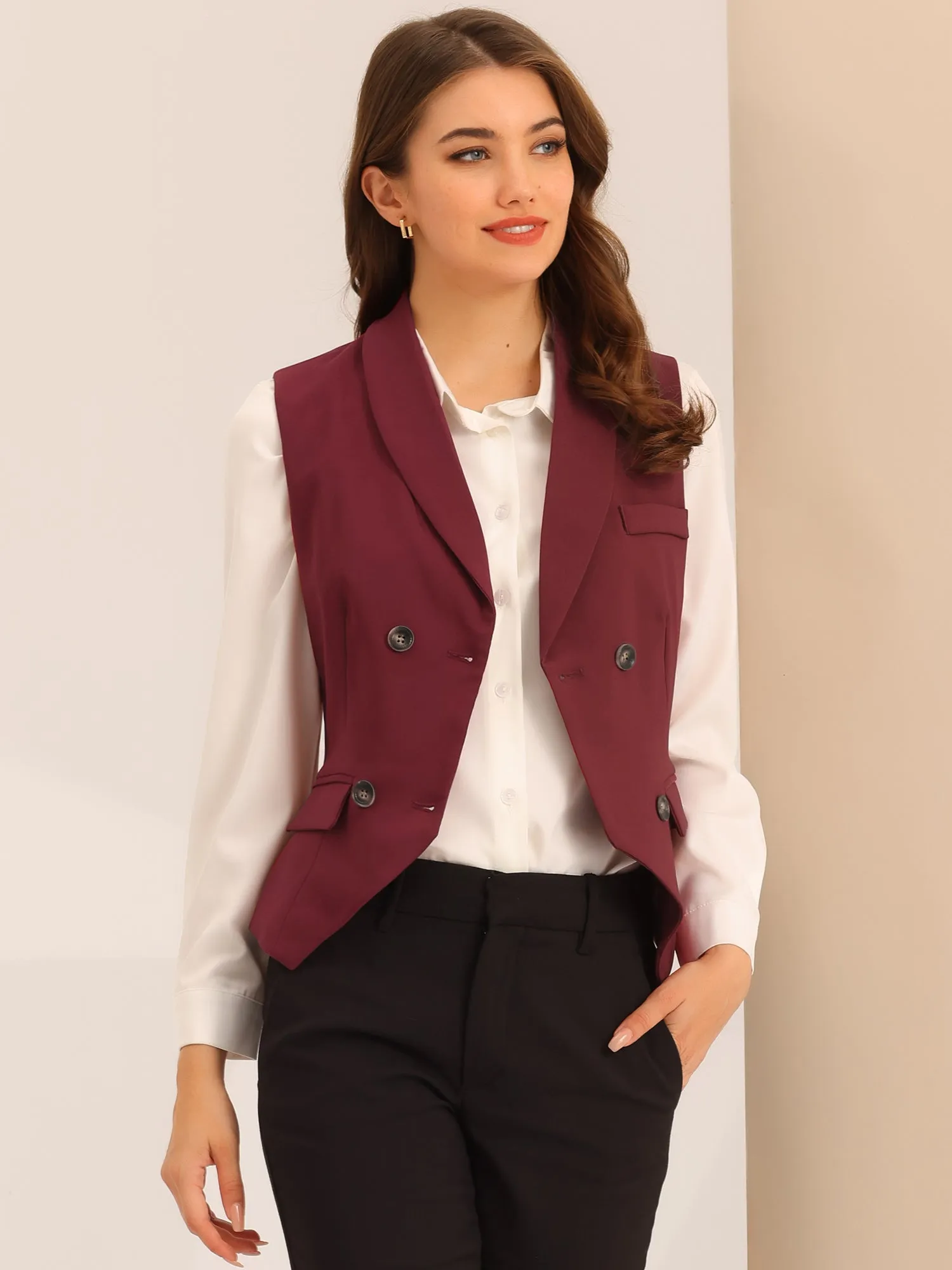 Waistcoat Lapel Collar Dressy Versatile Racerback Suit Vest