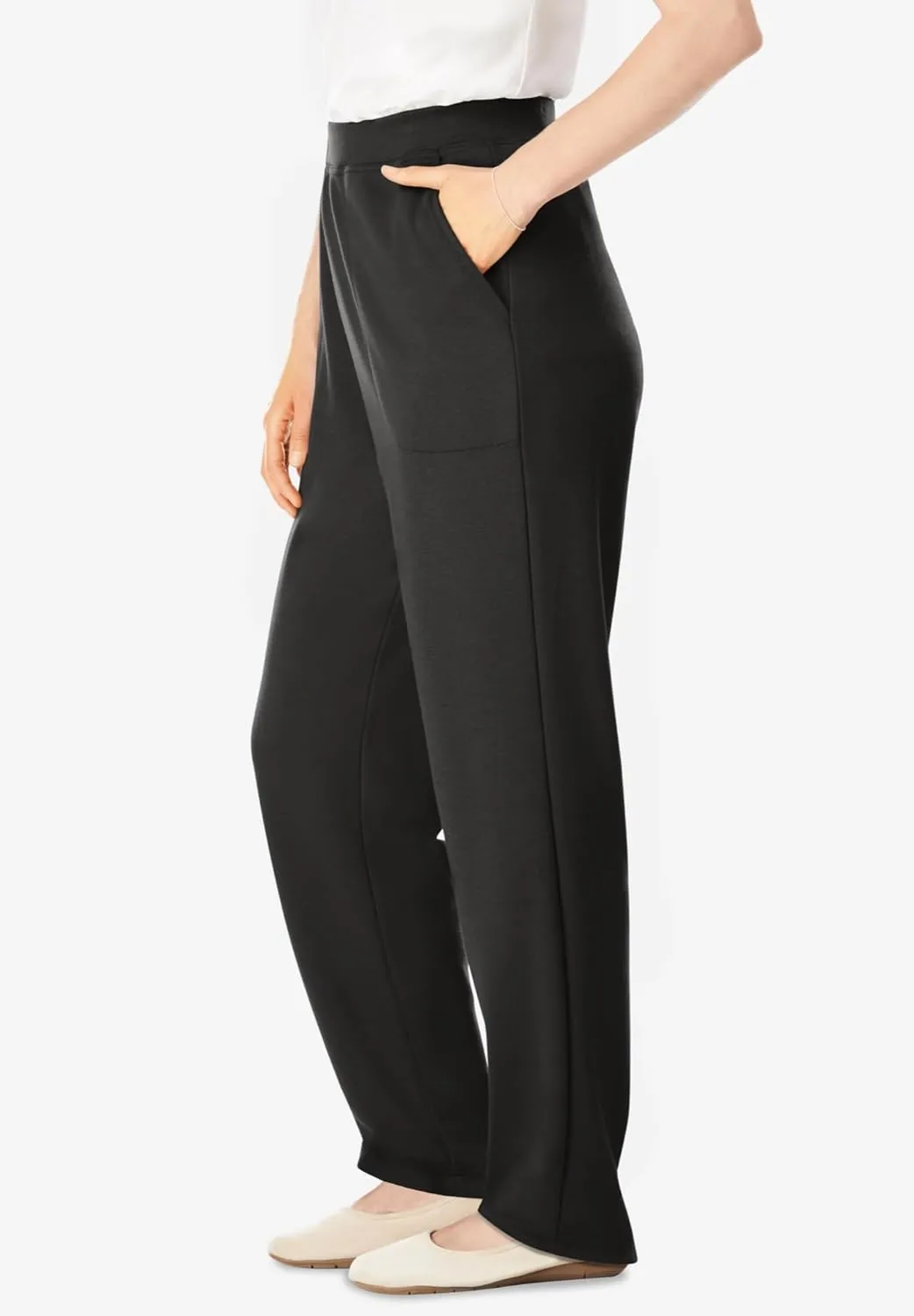 Woman Within Plus Size Straight Leg Ponte Knit Pant