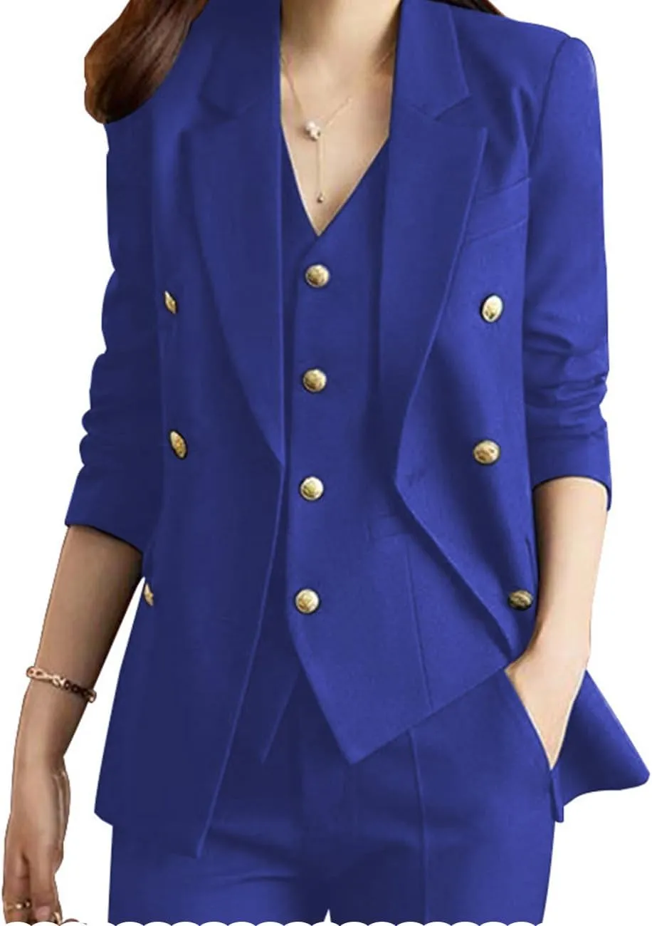 Womens 3 Piece Pant Suits Lady Business Outfits Slim Fit Women Suits Pantsuits