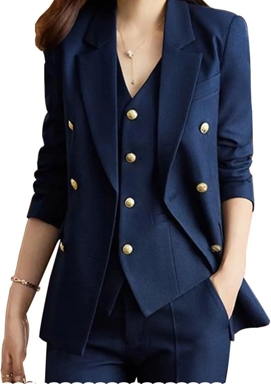 Womens 3 Piece Pant Suits Lady Business Outfits Slim Fit Women Suits Pantsuits