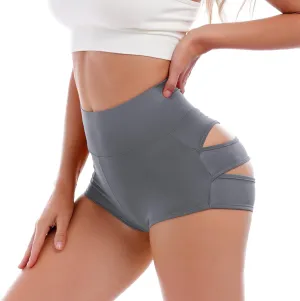 Womens High Waist Cutout Booty Shorts Strappy Scrunch Mini Hot Pants Ripped Butt Lift Yoga Sport Rave Dance Bottoms
