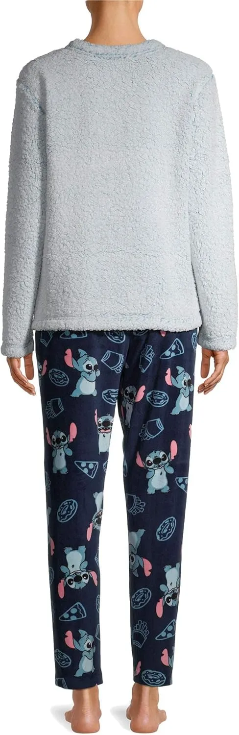Womens Lilo & Stitch "More Snacks" Plush Pajamas Pajama Set